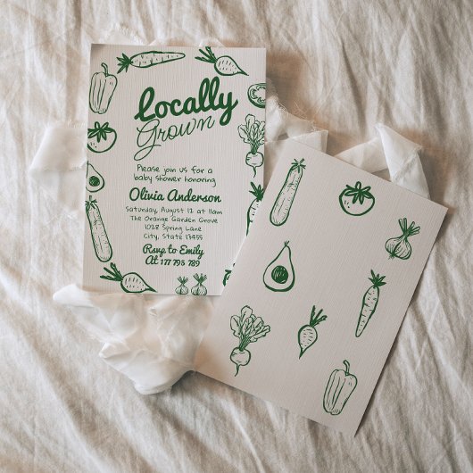 Gezeichnet bäuerliche Baby-Dusche Einladung