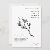 Gezeichnet Baumzweig Modernes Foto QR Code Hochzei Einladung (Vorderseite)