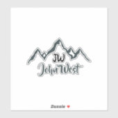 Gezeichnet Bergkette personalisierbare Monogramm Aufkleber (Blatt)