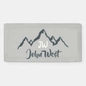 Gezeichnet Bergkette personalisierbare Monogramm Banner (Horizontal)
