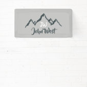 Gezeichnet Bergkette personalisierbare Monogramm Banner (InSitu)
