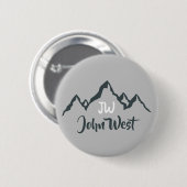Gezeichnet Bergkette personalisierbare Monogramm Button (Vorne & Hinten)