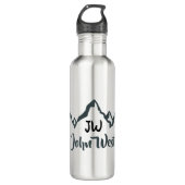 Gezeichnet Bergkette personalisierbare Monogramm Edelstahlflasche (Vorderseite)