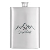 Gezeichnet Bergkette personalisierbare Monogramm Flachmann (Vorderseite)