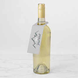 Gezeichnet Bergkette personalisierbare Monogramm Flaschenanhänger