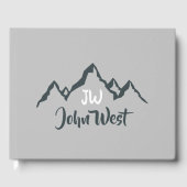 Gezeichnet Bergkette personalisierbare Monogramm Gästebuch (Vorderseite)