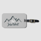 Gezeichnet Bergkette personalisierbare Monogramm Gepäckanhänger (Vorderseite (Horizontal))