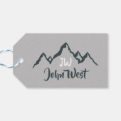 Gezeichnet Bergkette personalisierbare Monogramm Geschenkanhänger (Rückseite Horizontal)