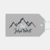 Gezeichnet Bergkette personalisierbare Monogramm Geschenkanhänger (Vorderseite (Horizontal))