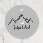 Gezeichnet Bergkette personalisierbare Monogramm Geschenkanhänger (Rückseite)