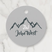 Gezeichnet Bergkette personalisierbare Monogramm Geschenkanhänger (Vorderseite)