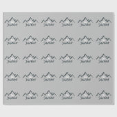 Gezeichnet Bergkette personalisierbare Monogramm Geschenkpapier (Flach)