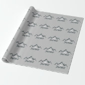 Gezeichnet Bergkette personalisierbare Monogramm Geschenkpapier (Ungerollt)