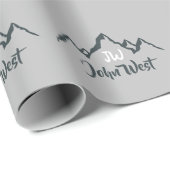 Gezeichnet Bergkette personalisierbare Monogramm Geschenkpapier (Rolleneckpunkt)