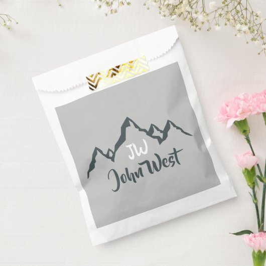 Gezeichnet Bergkette personalisierbare Monogramm Geschenktütchen (Versiegelt)