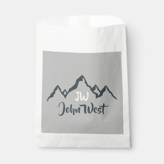 Gezeichnet Bergkette personalisierbare Monogramm Geschenktütchen (Vorderseite)