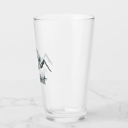 Gezeichnet Bergkette personalisierbare Monogramm Glas (Links)