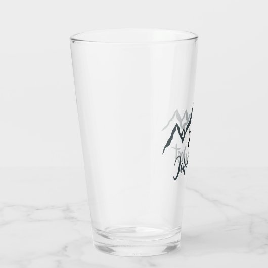 Gezeichnet Bergkette personalisierbare Monogramm Glas (Rechts)