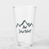 Gezeichnet Bergkette personalisierbare Monogramm Glas (Vorderseite)