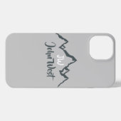 Gezeichnet Bergkette personalisierbare Monogramm iPhone Hülle (Rückseite (Horizontal))