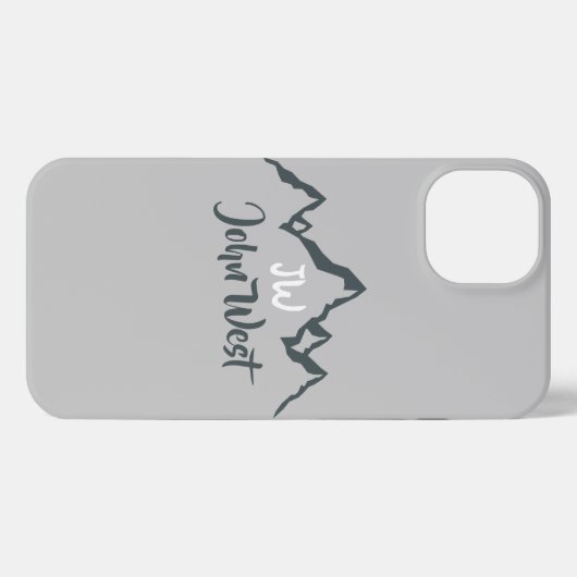 Gezeichnet Bergkette personalisierbare Monogramm iPhone Hülle (Rückseite (Horizontal))