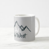 Gezeichnet Bergkette personalisierbare Monogramm Kaffeetasse (VorderseiteRechts)
