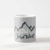 Gezeichnet Bergkette personalisierbare Monogramm Kaffeetasse (Mittel)