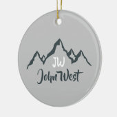 Gezeichnet Bergkette personalisierbare Monogramm Keramik Ornament (Links)