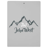 Gezeichnet Bergkette personalisierbare Monogramm Klemmbrett (Rückseite)