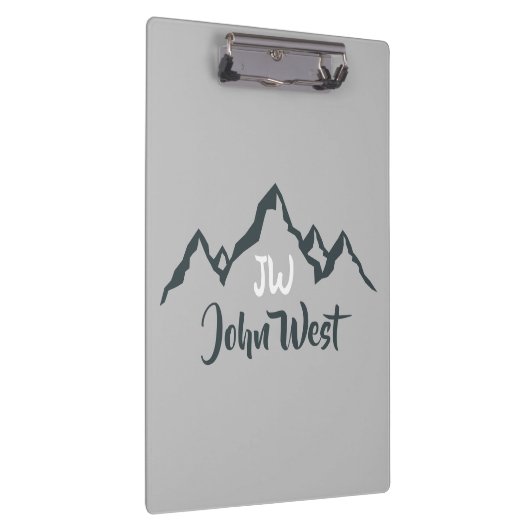 Gezeichnet Bergkette personalisierbare Monogramm Klemmbrett (Rechts)
