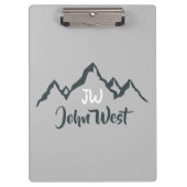 Gezeichnet Bergkette personalisierbare Monogramm Klemmbrett (Vorderseite)