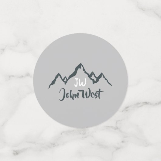 Gezeichnet Bergkette personalisierbare Monogramm Konfetti (Klein Vorderseite)