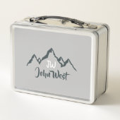 Gezeichnet Bergkette personalisierbare Monogramm Metall Brotdose (Rückseite)