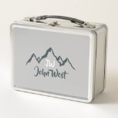 Gezeichnet Bergkette personalisierbare Monogramm Metall Brotdose (Vorderseite)