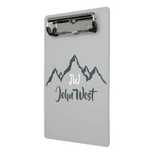 Gezeichnet Bergkette personalisierbare Monogramm Mini Klemmbrett