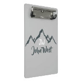 Gezeichnet Bergkette personalisierbare Monogramm Mini Klemmbrett (Schrägansicht)