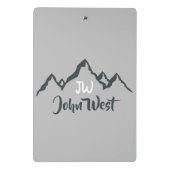 Gezeichnet Bergkette personalisierbare Monogramm Mini Klemmbrett (Rückseite)