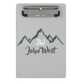 Gezeichnet Bergkette personalisierbare Monogramm Mini Klemmbrett (Vorderseite)