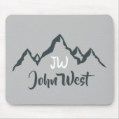 Gezeichnet Bergkette personalisierbare Monogramm Mousepad (Vorne)