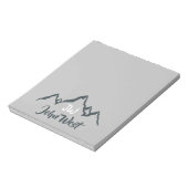 Gezeichnet Bergkette personalisierbare Monogramm Notizblock (Rotiert)