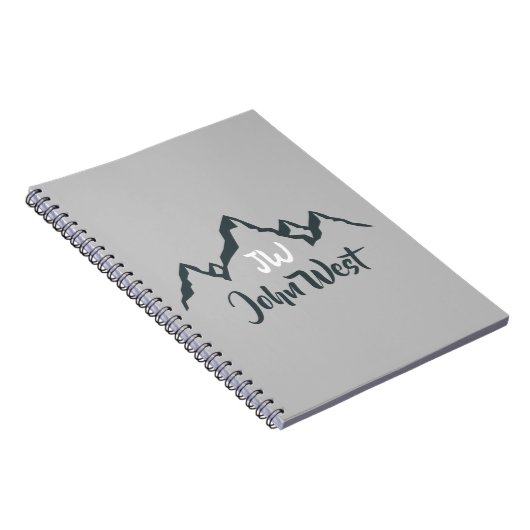 Gezeichnet Bergkette personalisierbare Monogramm Notizblock (Rechte Seite)