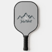 Gezeichnet Bergkette personalisierbare Monogramm Pickleball Schläger (Rückseite)