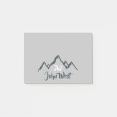 Gezeichnet Bergkette personalisierbare Monogramm Post-it Klebezettel (Vorderseite)