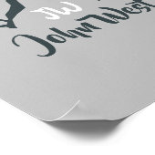 Gezeichnet Bergkette personalisierbare Monogramm Poster (Ecke)