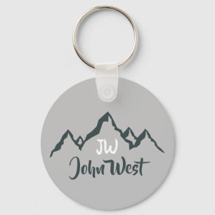 Gezeichnet Bergkette personalisierbare Monogramm Schlüsselanhänger