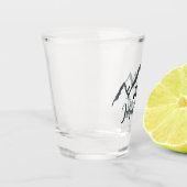 Gezeichnet Bergkette personalisierbare Monogramm Schnapsglas (Links)