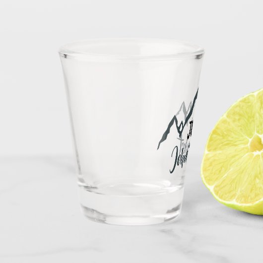 Gezeichnet Bergkette personalisierbare Monogramm Schnapsglas (Links)