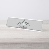 Gezeichnet Bergkette personalisierbare Monogramm Schreibtischnamensplakette (Vorderseite )