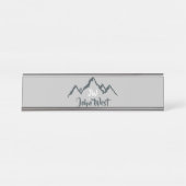 Gezeichnet Bergkette personalisierbare Monogramm Schreibtischnamensplakette (Vorderseite )