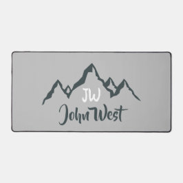 Gezeichnet Bergkette personalisierbare Monogramm Schreibtischunterlage